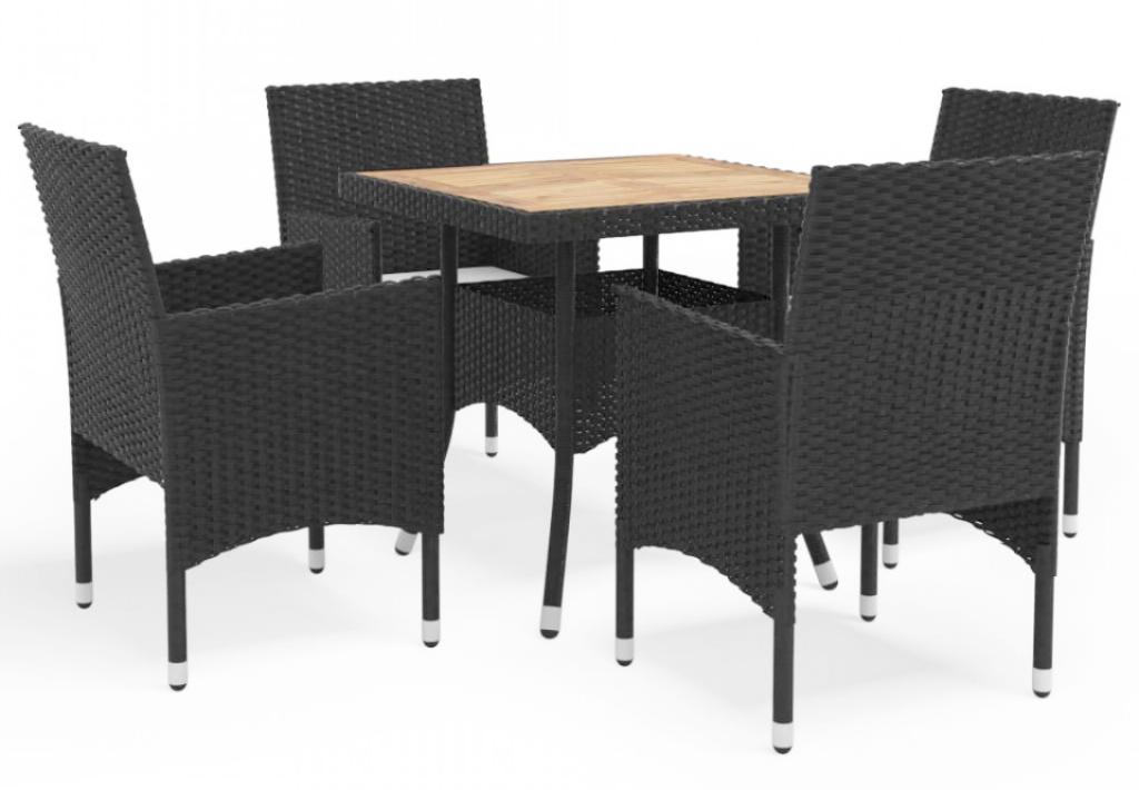 Set Mobilier Gradina Negru Lemn